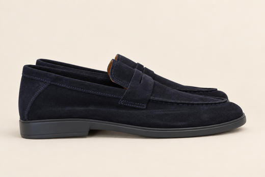 Navy Blue Penny Loafers