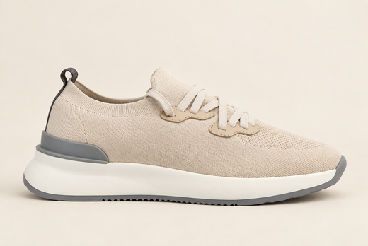 Beige Knitted Sneakers